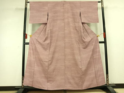 平和屋着物▽上質な小紋　単衣　霞文　正絹　逸品　AABC0535fy