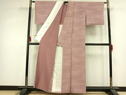 平和屋着物▽上質な小紋　単衣　霞文　正絹　逸品　AABC0535fy