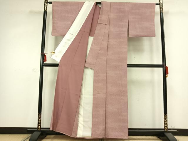 平和屋着物▽上質な小紋　単衣　霞文　正絹　逸品　AABC0535fy