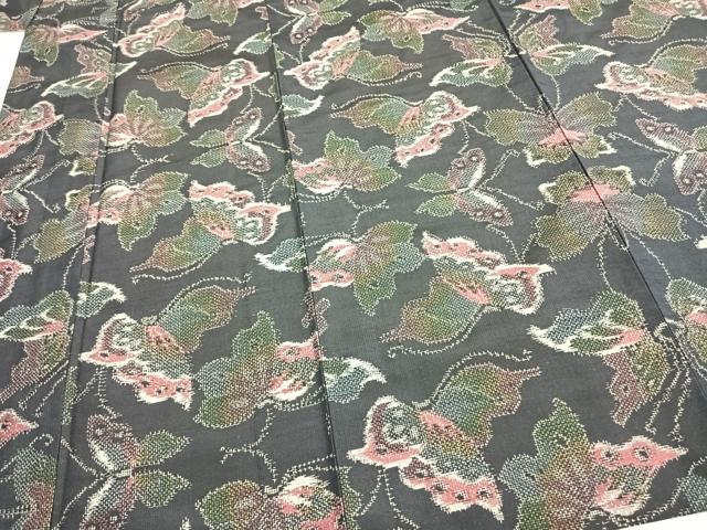 平和屋着物▽上質な紬 単衣 舞蝶文 正絹 逸品 未使用 AABC0539fy