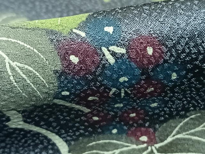 平和屋着物▽訪問着 単衣 葡萄蔦の葉文 暈し染め 正絹 逸品 AABC0540fy