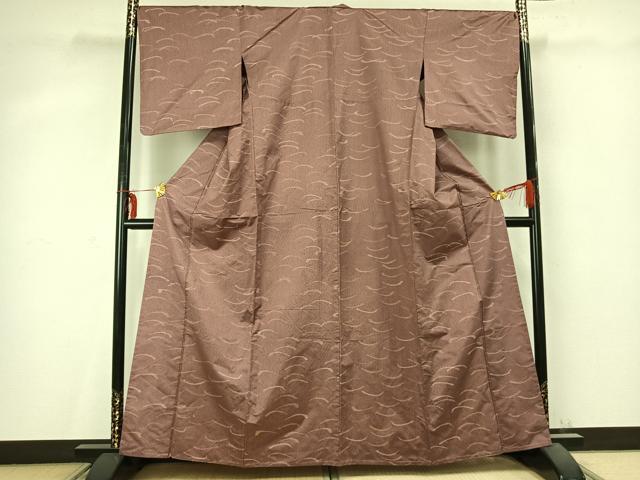 平和屋着物▽本場大島紬 薩摩結城 単衣 芝文 正絹 逸品 AABC0547fy