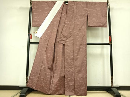 平和屋着物▽本場大島紬 薩摩結城 単衣 芝文 正絹 逸品 AABC0547fy