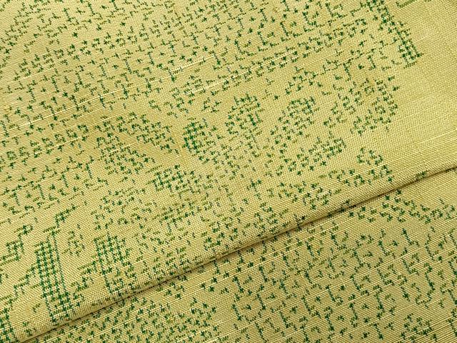 平和屋着物▽上質な紬　単衣　風景花文　正絹　逸品　未使用　AABC0549fy