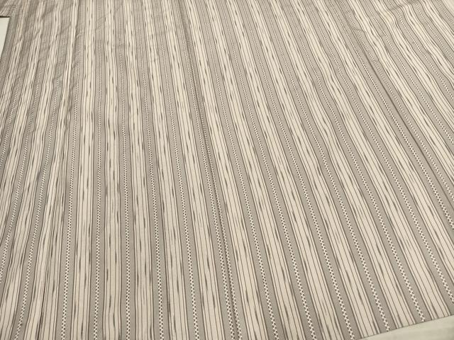 平和屋着物▽上質な紬 単衣 刺繍 間道 正絹 逸品 AABC0550fy