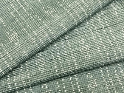 平和屋着物▽上質な紬 単衣 幾何学文様 正絹 逸品 未使用 AABC0551fy