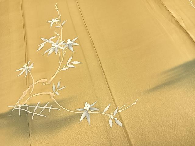 平和屋着物▽訪問着　単衣　刺繍　枝花文　暈し染め　正絹　逸品　AABC0562fy