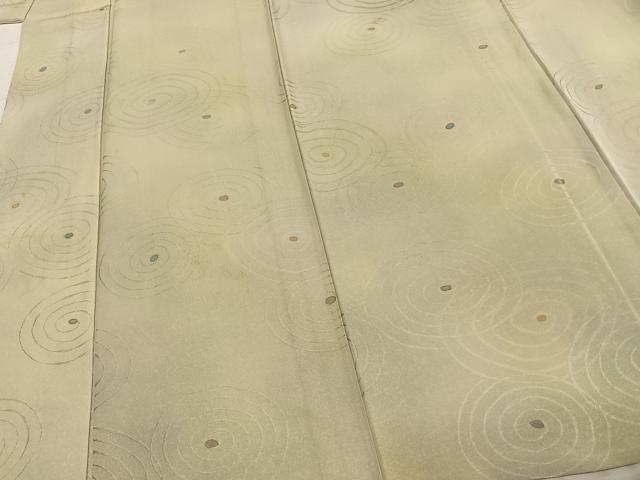 平和屋着物▽上質な小紋 単衣 渦巻き文 正絹 逸品 AABC0563fy