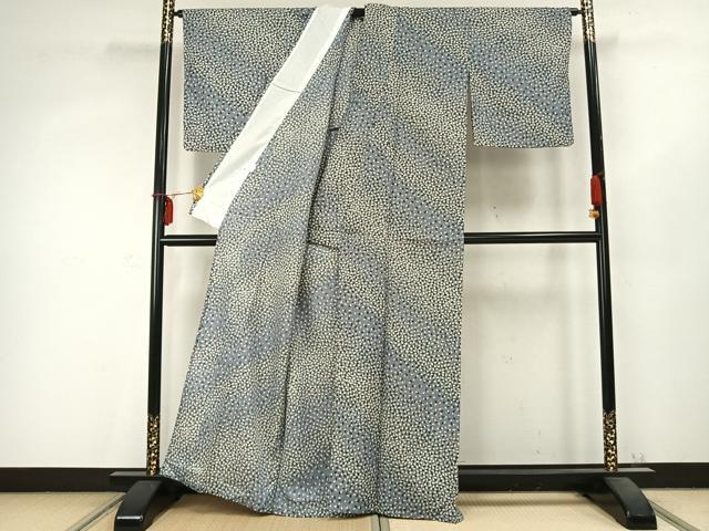 平和屋着物▽小紋 単衣 舞桜文 洗える着物 AABC0564fy