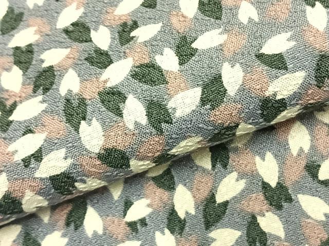 平和屋着物▽小紋 単衣 舞桜文 洗える着物 AABC0564fy