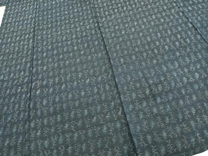 平和屋着物▽上質な紬 単衣 幾何学文様 正絹 逸品 AABC0568fy