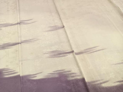 平和屋着物▽訪問着 単衣 雲取り枝花文 暈し染め 正絹 逸品 AABC0570fy