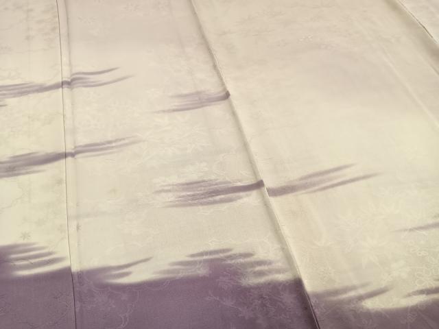 平和屋着物▽訪問着 単衣 雲取り枝花文 暈し染め 正絹 逸品 AABC0570fy