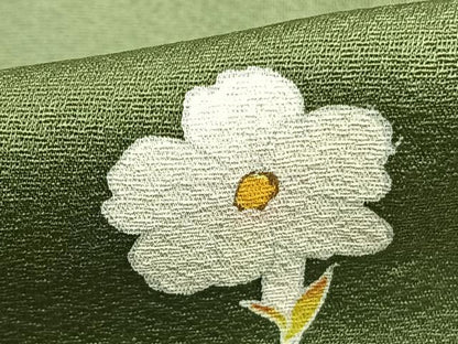 平和屋着物▽訪問着　単衣　枝花文　暈し染め　金彩　正絹　逸品　AABC0573fy
