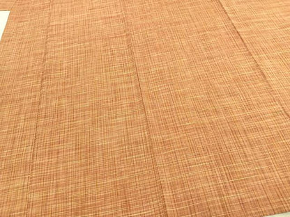 平和屋着物▽上質な紬　単衣　格子　正絹　逸品　AABC0576fy