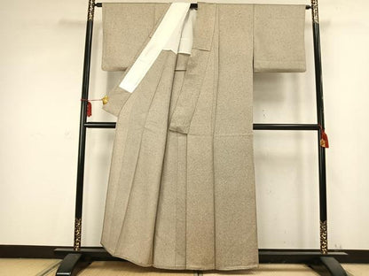 平和屋着物▽上質な小紋 単衣 作家物 散らし文 正絹 逸品 AABC0580fy