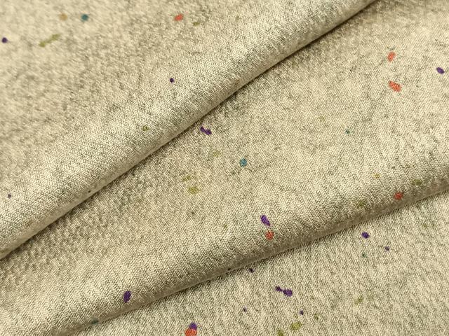平和屋着物▽上質な小紋 単衣 作家物 散らし文 正絹 逸品 AABC0580fy
