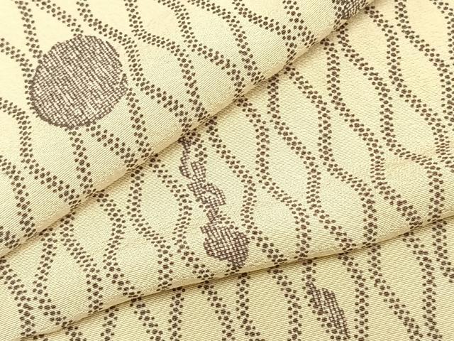 平和屋着物▽上質な小紋 単衣 立涌丸文 正絹 逸品 AABC0581fy