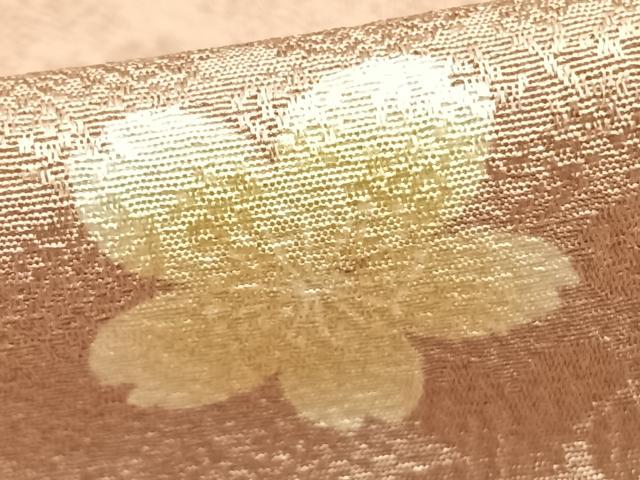平和屋着物▽上質な小紋 単衣 花唐草文 暈し染め ロング丈 正絹 逸品 AABC0582fy