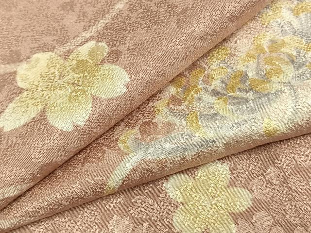 平和屋着物▽上質な小紋 単衣 花唐草文 暈し染め ロング丈 正絹 逸品 AABC0582fy
