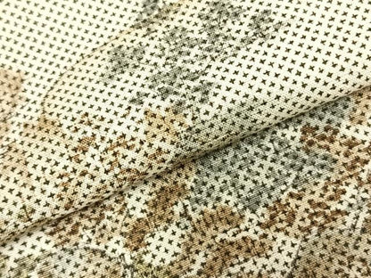 平和屋着物▽上質な紬 単衣 樹林文 正絹 逸品 AABC0585fy