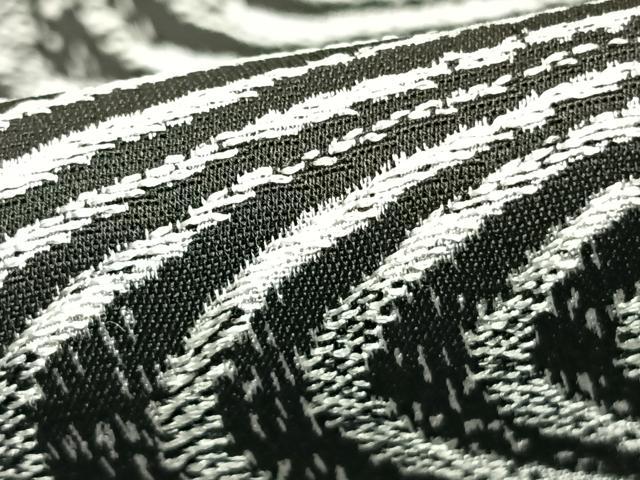 平和屋着物▽お召　単衣　抽象文様　正絹　逸品　AABC0586fy