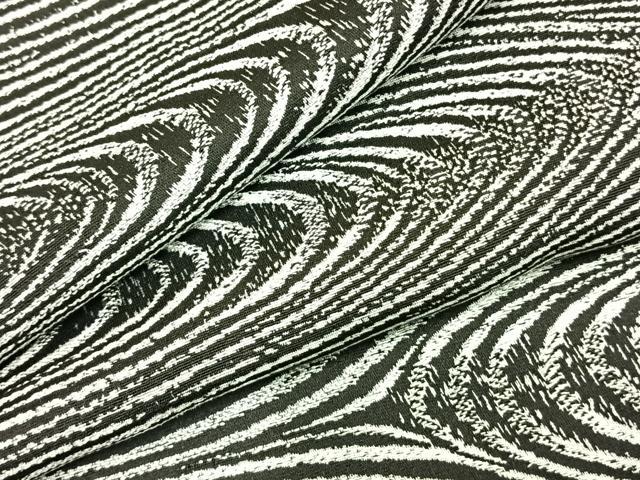 平和屋着物▽お召　単衣　抽象文様　正絹　逸品　AABC0586fy