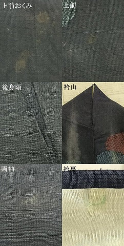 平和屋着物▽上質な紬 単衣 雪輪重ね文 正絹 逸品 AABC0591fy