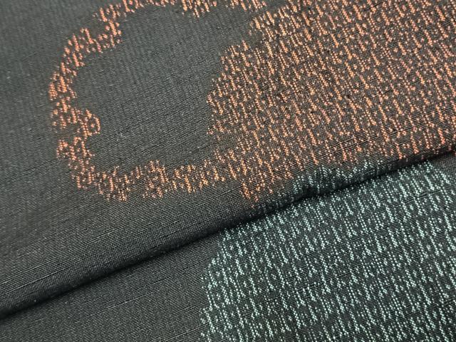 平和屋着物▽上質な紬 単衣 雪輪重ね文 正絹 逸品 AABC0591fy