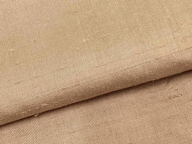平和屋着物▽上質な紬 単衣 色無地 水柿色 正絹 逸品 AABC0592fy