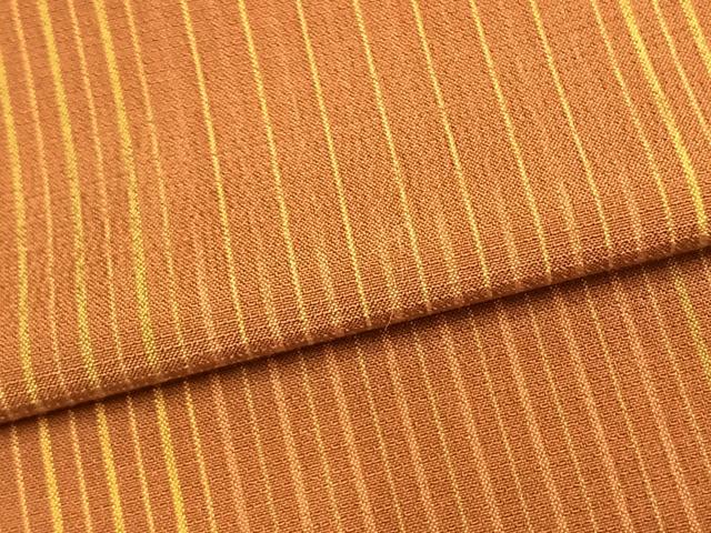 平和屋着物▽上質な紬 単衣 縞 白川 反端付き 正絹 逸品 AABC0596fy