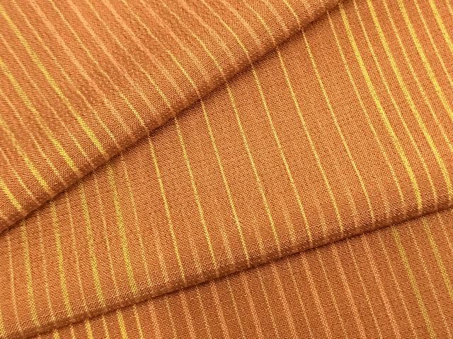 平和屋着物▽上質な紬 単衣 縞 白川 反端付き 正絹 逸品 AABC0596fy