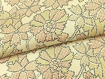 平和屋着物▽上質な紬 単衣 花唐草文 正絹 逸品 AABC0599fy