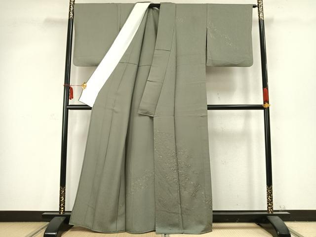 平和屋着物▽訪問着 単衣 刺繍 草花文 源氏香 金糸 正絹 逸品 AABC0600fy