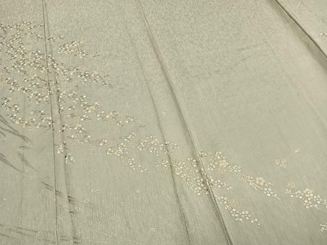 平和屋着物▽訪問着 単衣 刺繍 草花文 源氏香 金糸 正絹 逸品 AABC0600fy