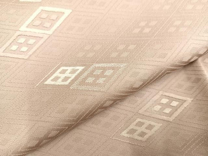 平和屋着物●無地絵羽訪問着 刺繍 菱文 色無地 灰梅色 正絹 逸品 AABC0608ph