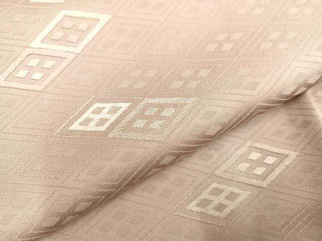 平和屋着物●無地絵羽訪問着 刺繍 菱文 色無地 灰梅色 正絹 逸品 AABC0608ph