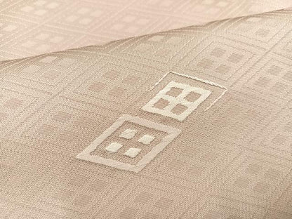 平和屋着物●無地絵羽訪問着 刺繍 菱文 色無地 灰梅色 正絹 逸品 AABC0608ph