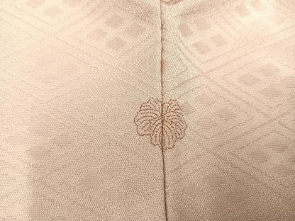 平和屋着物●無地絵羽訪問着 刺繍 菱文 色無地 灰梅色 正絹 逸品 AABC0608ph