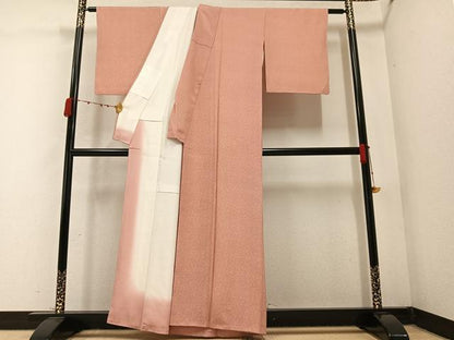 平和屋着物●江戸小紋　舞扇文　正絹　逸品　未使用　AABC0612ph