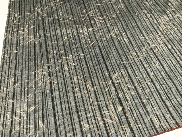 平和屋着物●上質な紬 笹文 正絹 逸品 AABC0614ph
