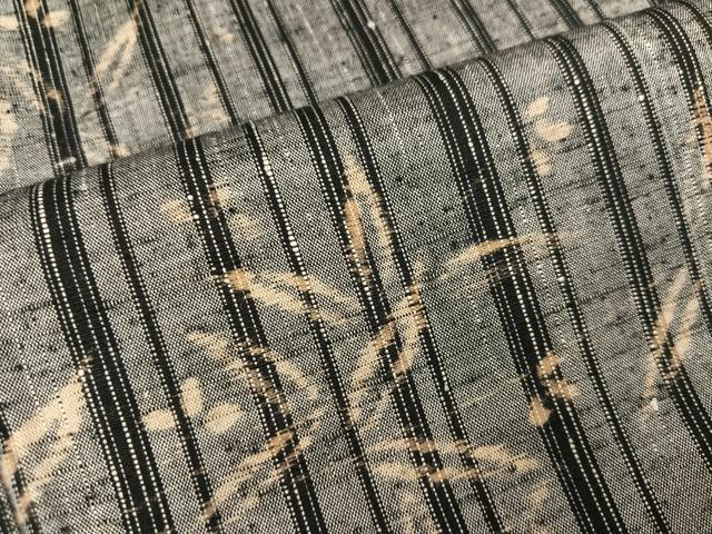 平和屋着物●上質な紬 笹文 正絹 逸品 AABC0614ph