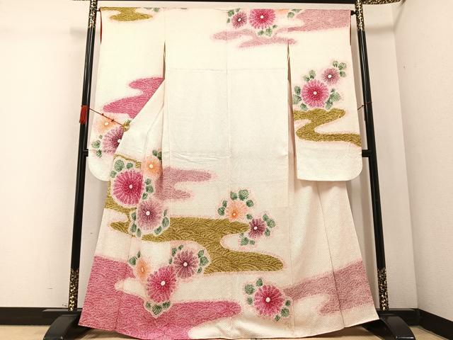 平和屋着物●豪華振袖 総絞り 霞花文 正絹 逸品 AABC0619ph