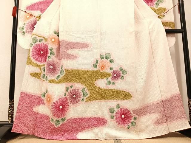 平和屋着物●豪華振袖 総絞り 霞花文 正絹 逸品 AABC0619ph