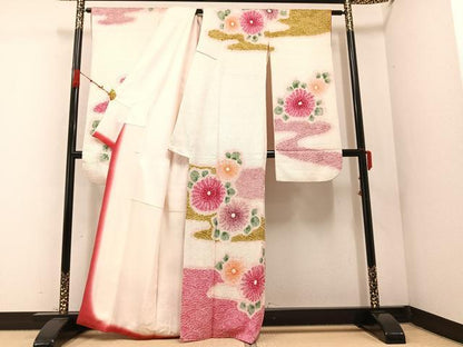 平和屋着物●豪華振袖 総絞り 霞花文 正絹 逸品 AABC0619ph