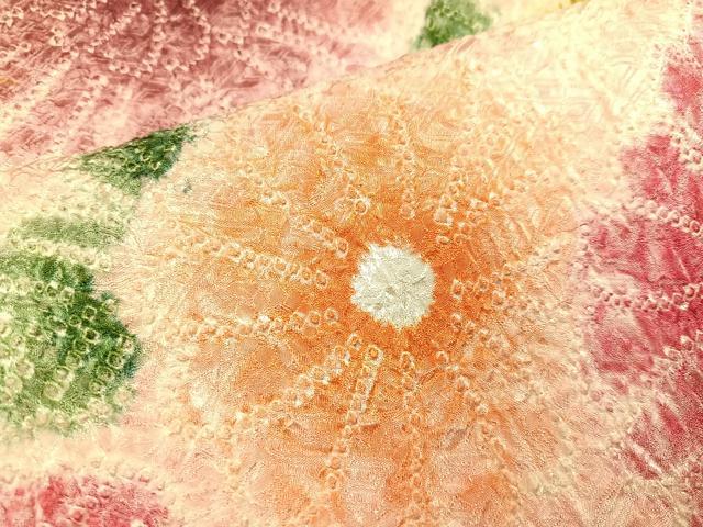 平和屋着物●豪華振袖 総絞り 霞花文 正絹 逸品 AABC0619ph