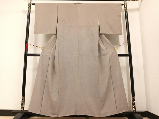 平和屋着物●小紋師　鈴木秋治　江戸小紋　万筋　憲法色×白橡色　正絹　逸品　AABC0631ph