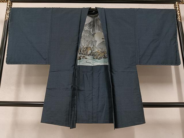 平和屋着物●男性 本場大島紬 アンサンブル 100亀甲 総詰め 正絹 逸品 未使用 AABC0641ph