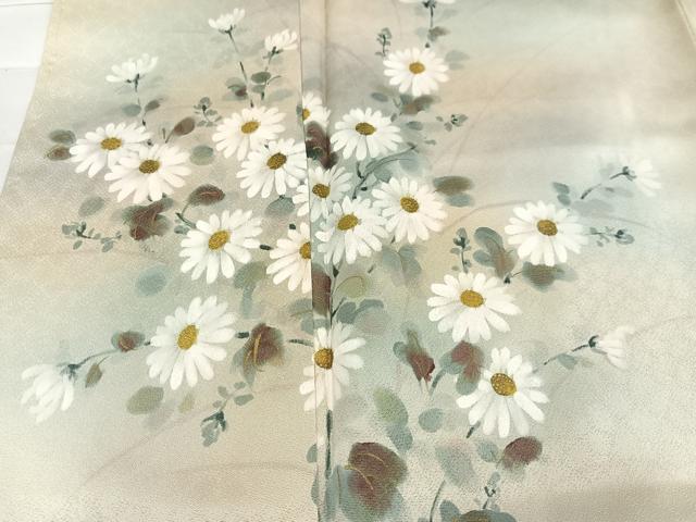 平和屋着物●訪問着　作家物　手描き　草花文　暈し染め　正絹　逸品　AABC0657ph