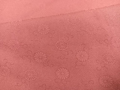 平和屋着物●上質な色無地　花地紋　退紅色　正絹　逸品　AABC0660ph